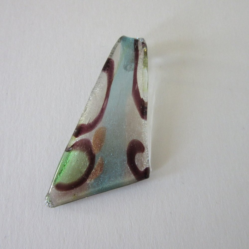 Glass Pendant Statement Necklace Triangle Spot